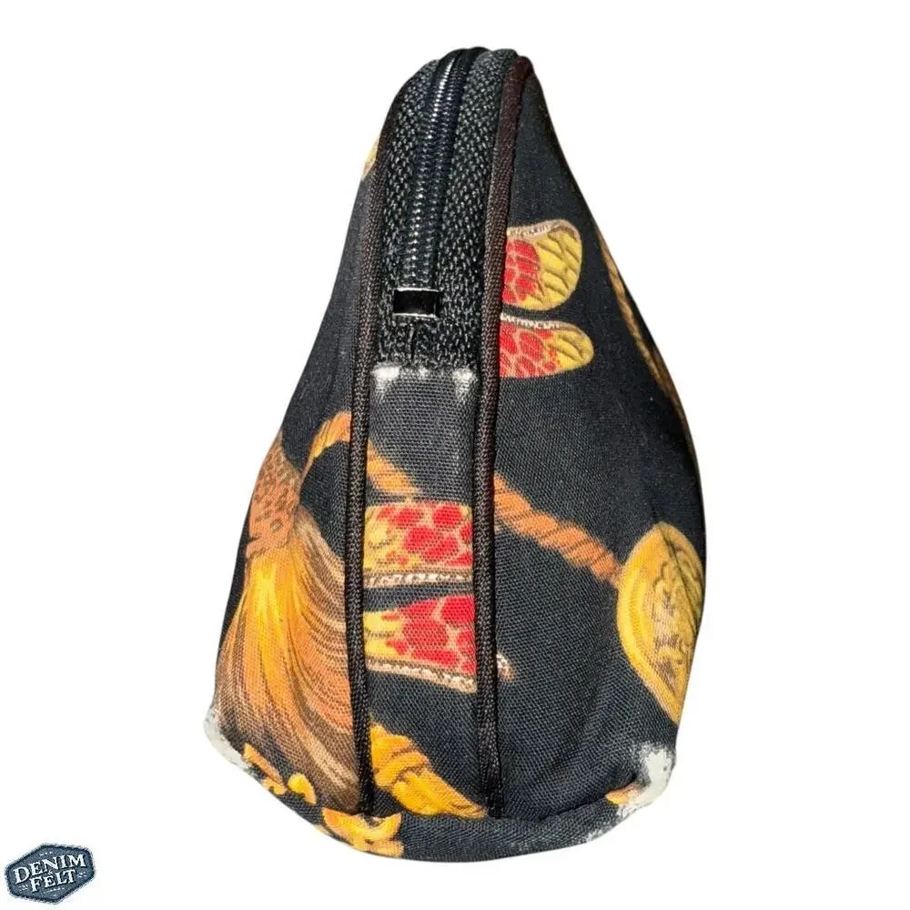 Christian Dior Vintage Trotter Rope‎ Print Cosmetic/Makeup Pouch – Black/Gold